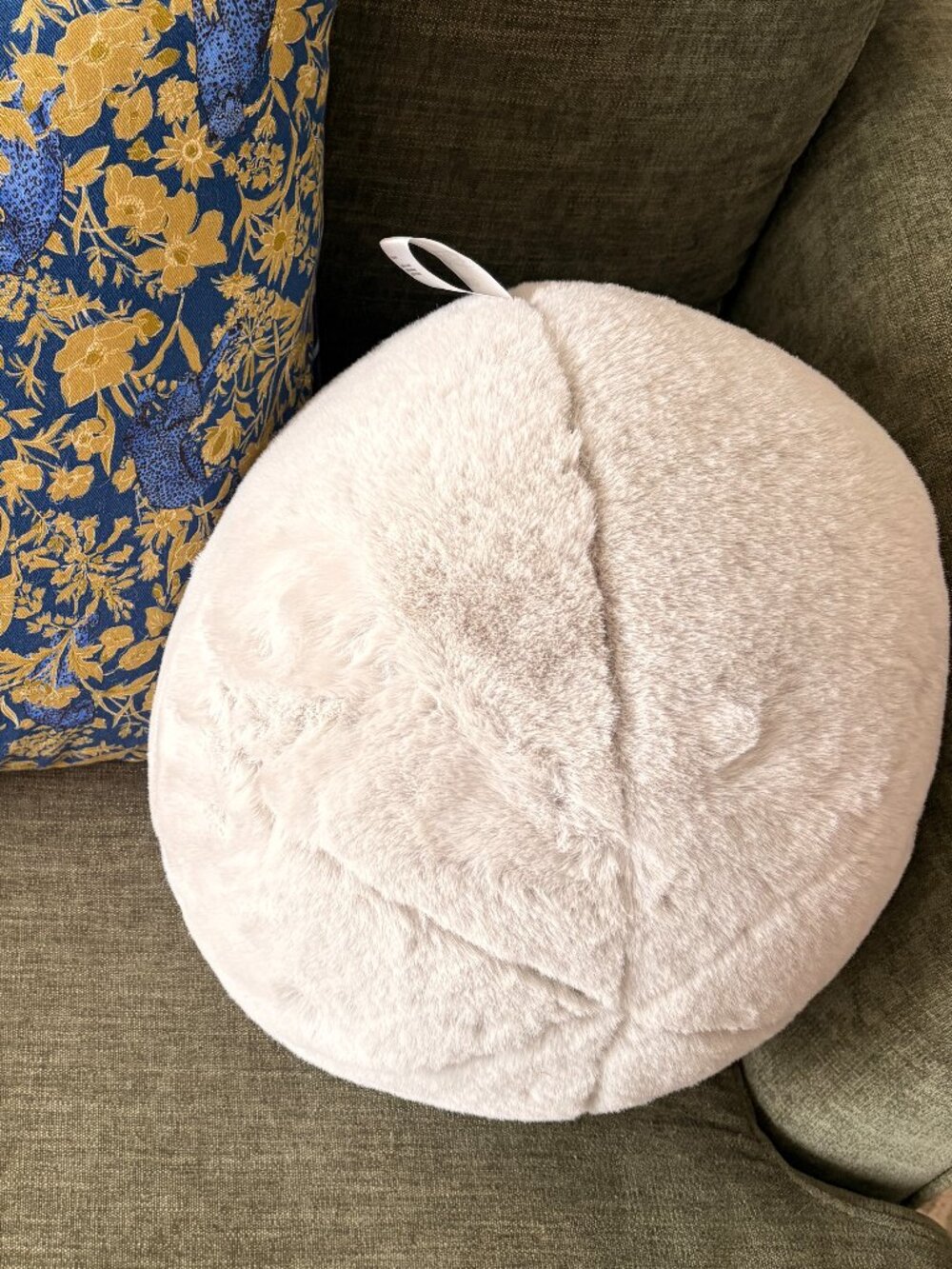Anthropologie Sophie Faux Fur Round Pillow